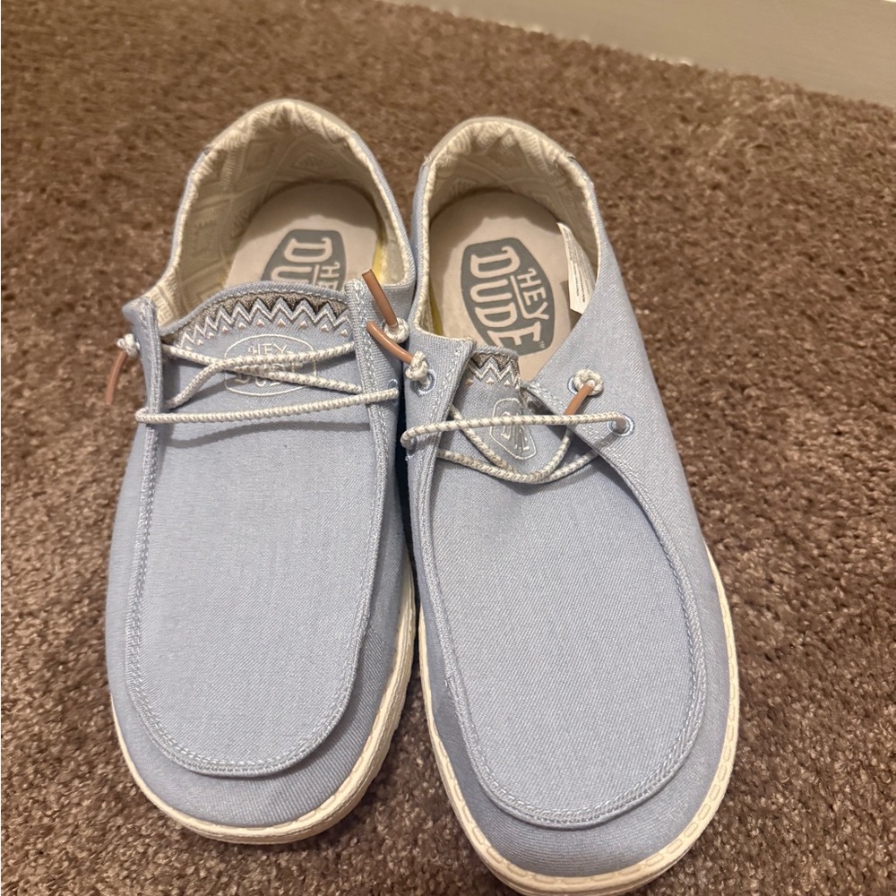 Hey Dude Men's Light Blue Loafers
